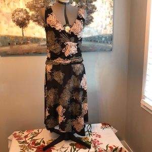 Chelsea Design (Australian designer) black background with pink flowers